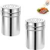 SHENGYIG 2 Spargitore per Spezie, 304 Fori Interi, in Acciaio Inox | Con Coperchio, Sale e Pepe, Adatto per Conservare Sale, Zucchero, Pepe