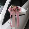 LIULINY 2 Pezzi Decorazione per Auto da Matrimonio, Fiore di Simulazione Decorazioni Auto Matrimonio, Fiocco Macchina Sposi con Ventose, Articolo Decorativo per Specchietti Feste Compleanno (Rosa)