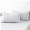 Ystyle Federe Cuscino Letto Impermeabili 50x80cm (Set di 2), Federe Copricuscini Letto Antigraffio, Federa da Cuscino Antiacaro, Chiusura a Busta, Ipoallergico Lavabili Resistenti, Bianco