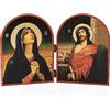 NKlaus Deva Maria e Gesù icona dittico legno 23,5x16cm cristiano 13826
