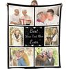 NIBESSER Coperta Personalizzata con Foto Plaid Personalizzato Comodo Morbido Coperta Pile Caldo Invernale Idea Regalo per Natale Matrimonio Compleanno Anniversario, 6 Foto, 100x152cm