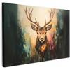 MuchoWow© Quadri Con Cornice Decorazione Quadri Per Camera Da Letto | 90x60 cm - Quadretti Da Parete Moderni Quadro Moderno Soggiorno Grande Foto Su Tela Cervo - Dipinto - Corna - Marrone
