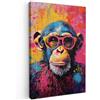 MuchoWow© Quadro Camera Da Letto Quadri Soggiorno Decorazione Parete Quadri | 80x120 cm - Moderni Su Tela Stampe Foto Con Cornice QuadrettiGraffiti - Scimmia - Street art - Animali - Scimpanzé