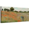 Generico Claude Monet - I papaveri - quadro stampa su tela con telaio in legno - 80x40 cm