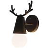 STOEX Applique Ferro Cervo Antler Ø10cm Lampade da Parete Retrò Design Creativo Regolabile Moderno Illuminazione Notturna in Metallo Letto per Bambini Studio Cafe (Nero)