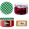 KADAX Set di 10 vasetti per marmellata in vetro 250ml Ø82 - tappo a vite ermetico, per marmellate, miele, confetture e bomboniere