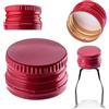 KADAX Tappo a vite 28 x 18 mm per bottiglie, tappo a vite in alluminio, tappo a vite per bottiglie di vino, succhi e liquori (rosso, 100 pezzi)