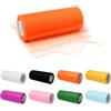 Rebanky 8 Pezzi Rotoli di Tulle Colorati Assortiti, Rotolo di Tessuto in Tulle Multicolore 15cm x 22.8m Bobina Tessuto tulle Colori Pastello per Matrimonio, Confezioni Regalo e Progetti Artigianali 8
