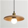 Chrasy Lampadario a Sospensione Regolabile in Legno Naturale E27 28 cm 60 W | Cavo Allungabile, Luce Verso il Basso, Portalampada con Vite, Installazione Cablata, Cucina Sala da Pranzo Camera Ingresso