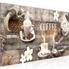 Runa Art Murali XXL Cucina Di Caffè 200 x 80 cm Brown Beige 5 Pezzi - Made in Germany - 027155b