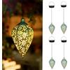 Görvitor Görvitor 4 lampade solari per esterni sospese, lanterna solare per esterni, IP65, resistente alle intemperie, in metallo, per esterni, balcone, cortile, veranda, giardino, regali di Natale (a forma di