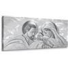 Lupia - Quadro moderno Stampa su Tela tema sacra famiglia CANVAS WORLD 52x122 cm THE KISS SHABBY GREY per soggiorno, capezzale camera da letto, ufficio