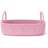 Wusejosapi Cesto Portaoggetti Rosa Intrecciato, Organizer per Bagno, Organizer per Fasciatoio, Ordine Camera dei Bambini, Ordine Soggiorno e Conservazione Domestica