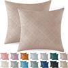 Ystyle Federe Cuscini di Natale 60x60 2 Pezzi, Arredo Divano Copricuscini in Velluto Camera da Letto Federe Arredo Casa Moderni Elegante Morbido Resistente con Cerniera Invisibile, Rosa Grigio