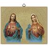F.LLI BONELLA Fratelli Bonella | Quadro Sacro raffigurante il Sacro Cuore di Gesù e il Cuore Immacolato di Maria su legno MDF di pioppo 8mm con Mosaico in lamina dorata formato 18x24 cm | Made in Italy