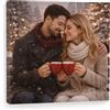 Stampitaly Stampa Foto su Tela Personalizzata in Alta Definizione, Regalo di San Valentino - Quadro in Tela Personalizzabile con Telaio Compreso - Idea Regalo Natale, Decorazione per Interni, Wall Art (20x20 cm)