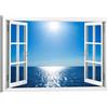 canvashop Quadri Moderni Soggiorno Finestra aperta Sul Mare 100X70 Cm | Pronti da appendere, Stile Moderno
