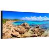 Wallazz Quadro su Tela Sardegna - Quadri Moderni Soggiorno - Cagliari, Sassari, Olbia, Alghero, Porto Torres, Maddalena - Stampa su Tela Canvas HD - Quadro Moderno Soggiorno 70x140 cm
