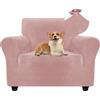 Ystyle Copridivano con Braccioli Velluto 1 Posto, Rosa | Universale Copripoltrona, Elasticizzato Sofa Cover Antigraffio Gatto, Copridivani Antimacchia Lavabile Antiscivolo Per Cani
