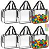 QWORK® 6 Pezzi Borse Porta Giochi Trasparenti, 30x10x22cm Porta Giocattoli Organizer PVC Impermeabile con Maniglia, per Articoli da Toeletta, Piccoli Peluche