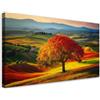 Feeby Stampa su Tela - Quadri Moderni Soggiorno - Quadro Camera Da Letto - Paesaggio toscano con albero e natura - 80x40 cm - Decorazioni Parete