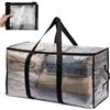 Generic Confezione da 1 grande borsa portaoggetti per vestiti, impermeabile, di grandi dimensioni, con manici e coperchio rinforzati, per riporre biancheria da letto, resistente, per dormitorio, appartamento