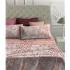 Laura Biagiotti Completo letto 2 piazze maxi lenzuoli + federe modello Monnaie pesca 100% percalle di cotone