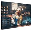 MuchoWow© Quadri Camera Da Letto Stampe Da Parete Quadro Su Tela Moderni | 90x60 cm - Decorazioni Murali Soggiorno Foto Quadretti Cucina Ingresso AstrattiArte - Barista - Caffè