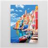 Giallobus - Quadro - 14 - Barche al porto - Tela Canvas Telaio Standard - 35L x 50l cm - Pronto da appendere - Quadri moderni per la casa