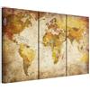 B&D XXL B&D XL - Quadri Moderni Fonoassorbenti per Soggiorno, Mappamondo, 135x90 cm | Chiodi Inclusi, 3 Pezzi, Quadro Moderno Fonoassorbente, Protezione Dai Rumori, Pannelli Fonoassorbenti Decorativi