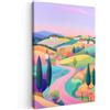 MuchoWow© Quadro Camera Da Letto Quadri Soggiorno Decorazione Parete Quadri | 80x120 cm - Moderni Su Tela Stampe Foto Con Cornice Quadretti Poster Casa Paesaggio - Viola - Pastello - Case