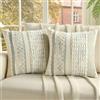 Ystyle Chenille Federe Cuscini Divano 50x50 2 Pezzi, Federa Cuscino Decorativa a Strisce con Texture Trapuntata Soffice, Boho Copricuscino Divano per Divano Soggiorno Camera, Grigio Chiaro