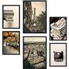 Nacnic - 6 poster fotografici vintage di Parigi - Stampa artistica murale moderna da appendere in casa - Poster decorativi A3 e A4 - Senza cornice