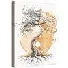 HALFLEMART Albero della vita Yin Yang Quadri Moderni Quadro Moderno Buddismo Zen Beige Stampa su Tela Con Cornice Pittura Quadri su tela Quadretti da Parete Soggiorno Camera da Letto Corridoio 30x40cm