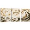Genérico Quadri Zen Buddha triptico 25 x 60 cm, set di 3 tele in cotone su telaio in legno, decorazione Japandi beige, per soggiorno, camera da letto, sala yoga, meditazione