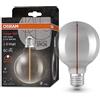 OSRAM Lampada LED Vintage 1906 Classic Globe95 FIL, E27, globo, fumé, 2.2W, 60lm, 1800K, luce bianca molto calda, filamento magnetico, basso consumo energetico, lunga durata