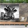 Ulticool - Mucca Bianco Nero Animali - Arazzo da Parete Poster - 200x150 cm - Poster da Giardino - Arazzo da Parete Grande - Accessorio Decorativo per Giardino e Soggiorno