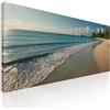 CheQuadro! Quadro moderno mare orizzontale, quadro grande soggiorno Spiaggia Tropicale con Onde Calme e Cielo Limpido stampa su tela, intelaiato pronto da appendere seal19-80x30 cm