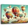 Printerland Quadri Cameretta MONGOLFIERE COLORATE Quadro moderno di tela da Parete XXL grande Stampa su tela canvas Camera da letto Decorazione Murale muro Arredo Cucina (70x100 cm, 4)