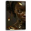 Printerland Quadro Moderno Donna Gold Africa Quadri moderni soggiorno da Parete XXL grande Stampa su tela Canvas Decorazione Murale muro Arredo Camera da letto Cucina (11, 70x100 cm)