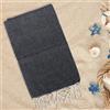 Lisola - Telo Mare Fouta in Puro Cotone, Tinta Unita, Ideale per Spiaggia, Mare e Piscina, 100 x 200 centimetri, Colore Nero, Modello: HAMMAM