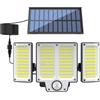 HEIBTENY 280 LED Luce Solare Della Parete Esterna Impermeabile Sensore di Movimento Lampada Con Rilevamento Del Corpo Umano 3 Modalità Luminoso Bianco Sicurezza Per Illuminazione Per Giardino Patio