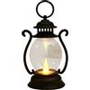 Generico Lanterna a LED Vintage - Luce da Campeggio Portatile | Lampada a Batteria | Apparecchio in Stile Cherosene Rétro, Lume Notturno Decorativo per Camera da Letto, Design Piccola Lampadina a Olio