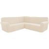 Yokqexz Copridivano A Forma di L - Copridivano Angolare A 5 Posti for Divano Componibile/Divano, Copridivano Lavabile in Pile con Griglia di Mais Ispessita for Soggiorno(Beige,5-Seater)