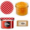 KADAX Set di 10 barattoli per marmellata da 235 ml, TO82, a forma di cuore, con coperchio a vite, ermetici, per miele e marmellate