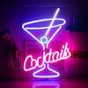 JEMESI Cocktails Insegna al neon Bar Insegna al neon Cocktail Vetro Neons Insegna per Decorazione da Parete Rosa Blu Birreria Led Sign per camera da letto Casa Bar Club Cucina Hotel Matrimonio Compleanno