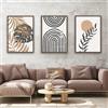 ZFTCN - Set di 3 poster astratti bohémien da parete - disegno lineare di donna, motivo a foglie botaniche, senza cornice (3 pezzi, 30 x 40 cm)