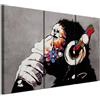 LUMASOUL Quadri Moderni Soggiorno - Quadri Camera da Letto Motivo Natura - Poster da parete con cornice in legno e telaio - Stampe da Parete 120x80 cm Banksy