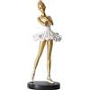 JAMNIK Statua di ballerina, statuette di ballerina, statuine moderne in resina, sculture artistiche, per camera da letto, elegante decorazione per la casa graziosa (Golden C)