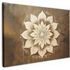 MuchoWow© Quadri su Tela Foto Quadro Moderno Soggiorno Canvas Decorazioni | 120x80 cm - Camera da Letto Mandala - Fiori - Vintage - Bianco